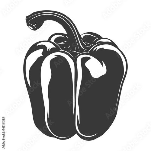 Silhouette Bell Pepper or Paprika sliced black color only