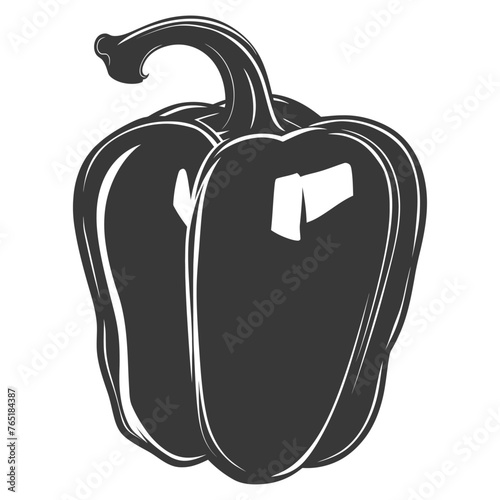 Silhouette Bell Pepper or Paprika sliced black color only
