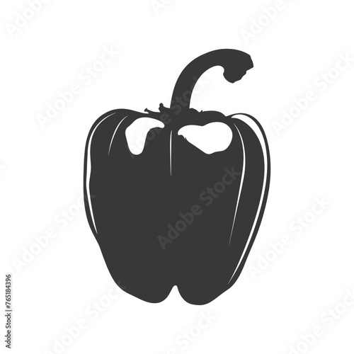 Silhouette Bell Pepper or Paprika sliced black color only