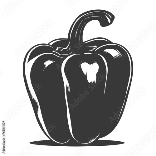 Silhouette Bell Pepper or Paprika sliced black color only