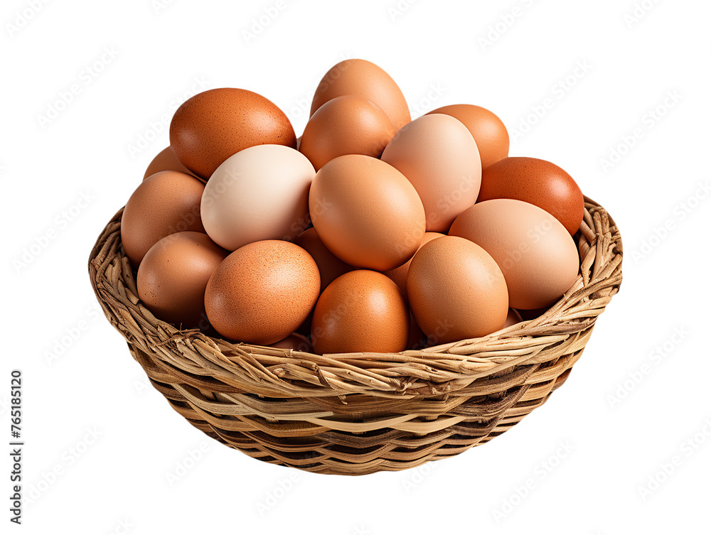 isolated eggs in a basket isolated eggs in a basket