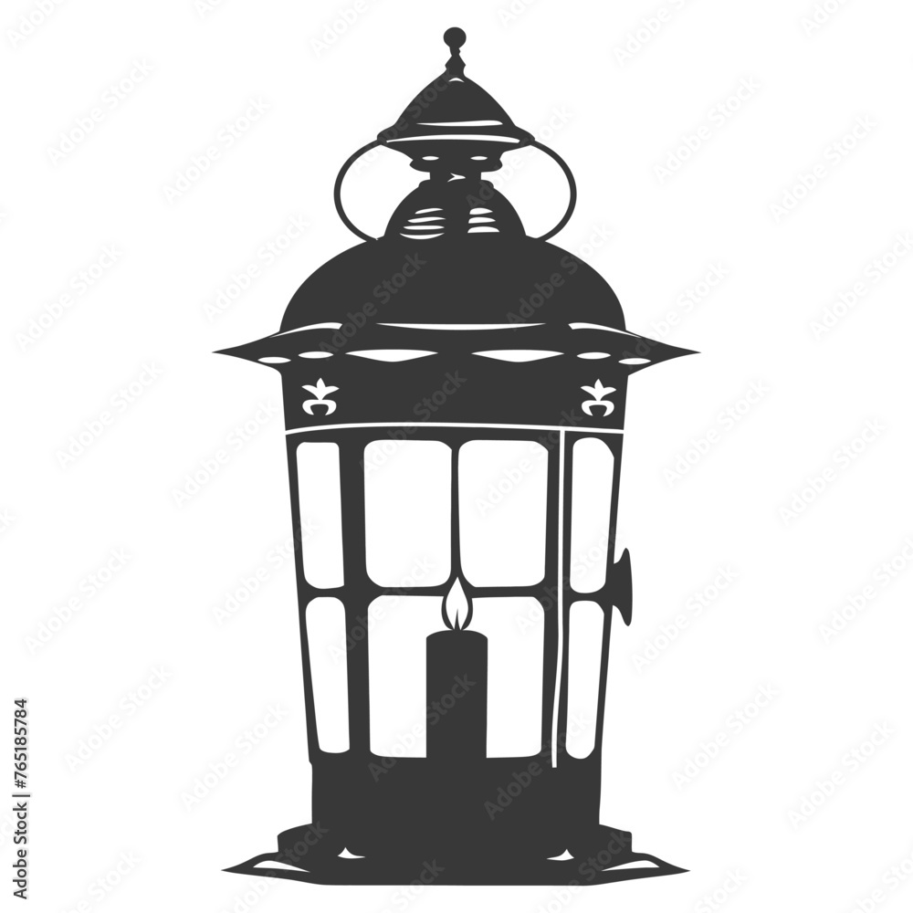 Silhouette old unique lantern black color only