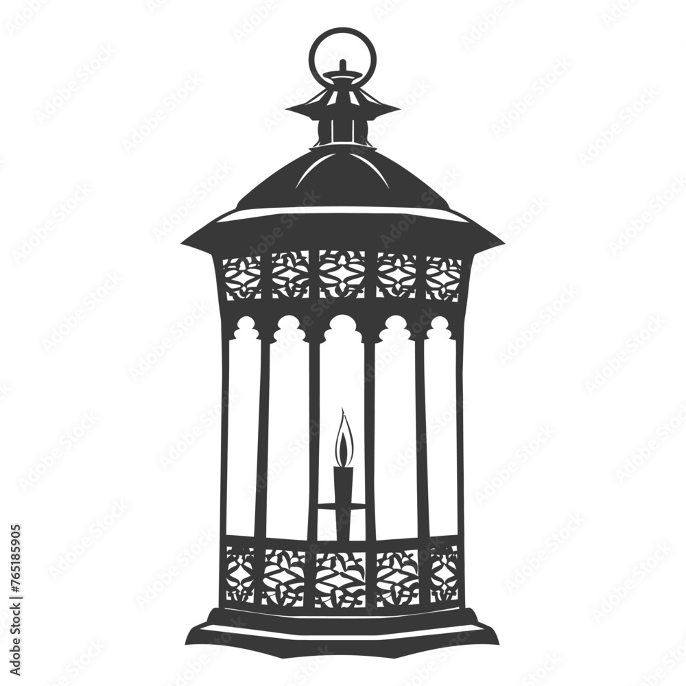 Silhouette old unique lantern black color only Silhouette old unique lantern black color only