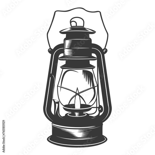 Silhouette old unique lantern black color only