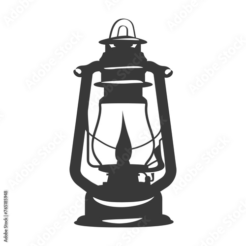 Silhouette old unique lantern black color only