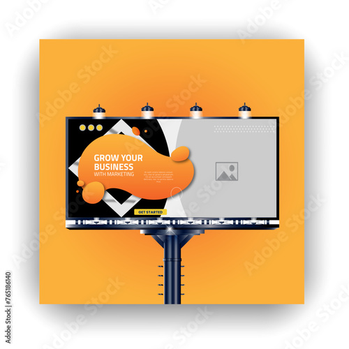 Business bill board design with promotional information for business marketing