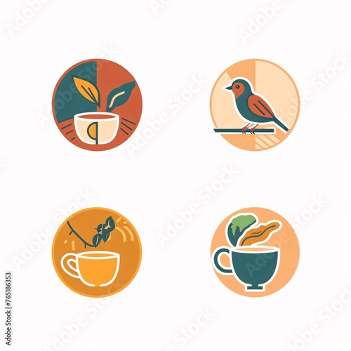Coffee shop logo icon set. Vector design elements for cafe, restaurant, bar, coffee house, cafe, restaurant, coffee shop, coffee shop. © Hawk