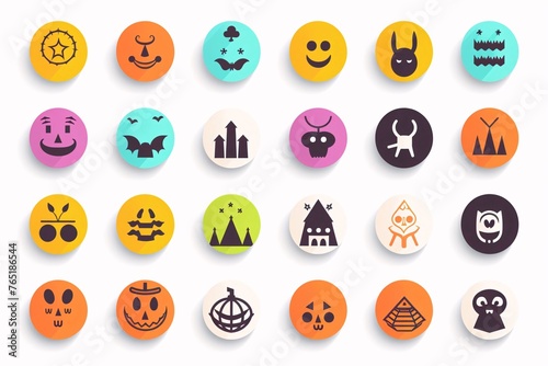 Set of halloween icons. Vector illustration. Eps 10.