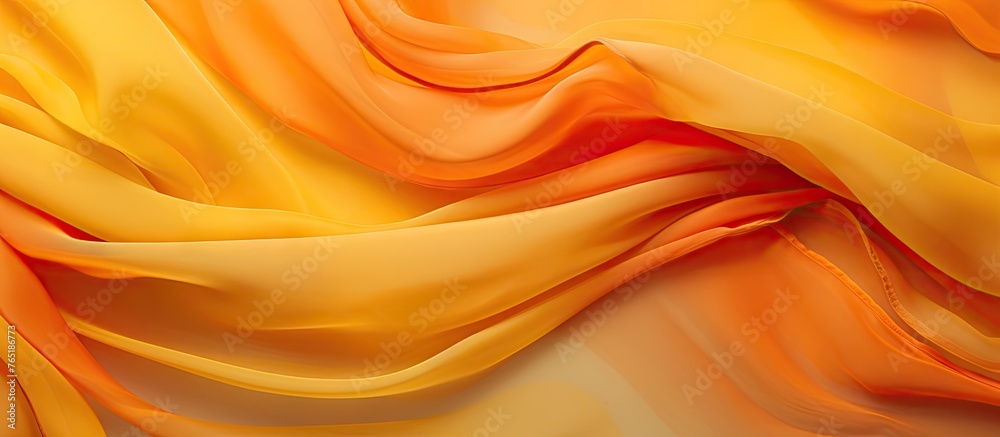 Close up of yellow and orange fabric on white background