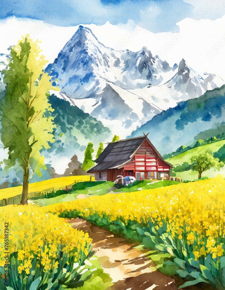 Fototapeta premium landscape with house