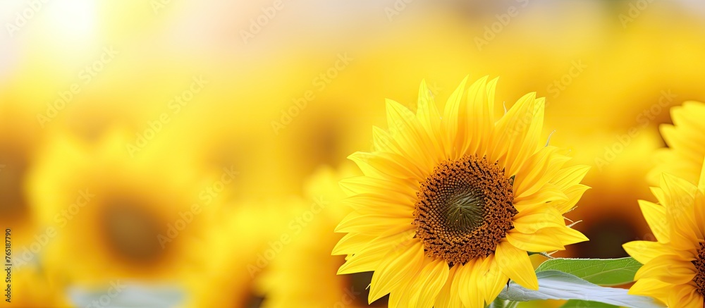 Obraz premium Beautiful sunflowers blooming in a vast field