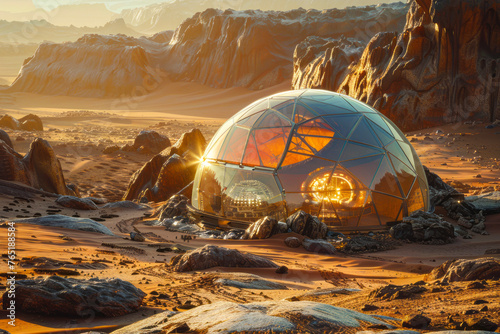 Immersive UHD Mars Biodome: Capturing Realistic Beauty on the Red Planet photo