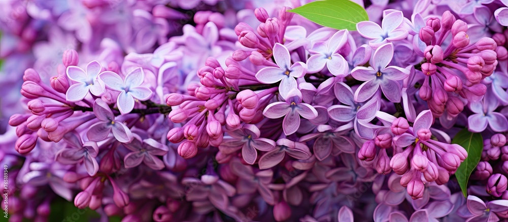 Clusters of Persian lilac blooms and buds in deep purple Clusters of Persian lilac blooms and buds in deep purple