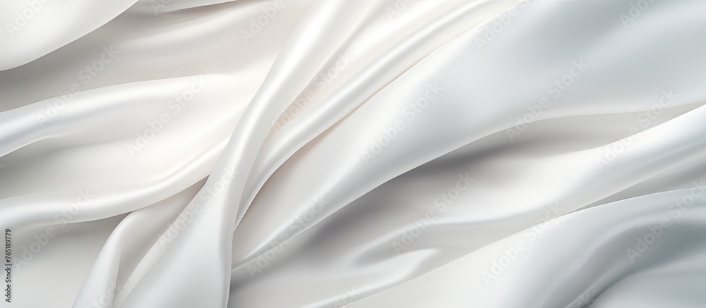 Obraz premium A detailed view of a white textile material set against a black background