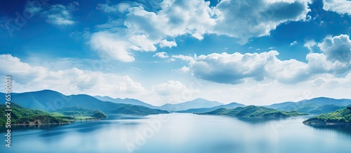 Scenic lake with mountain backdrop © Ilgun