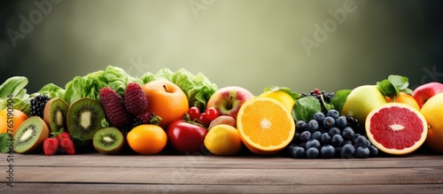 Fresh fruits and vegetables on a table