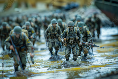Allied Forces Streamline Soldiers' Arrival at Normandy Landing Site