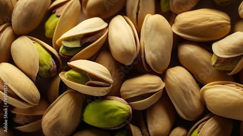 Rich background filled with fresh pistachios