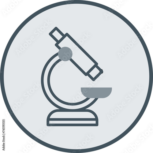 Microscope Line Fill Circle Icon