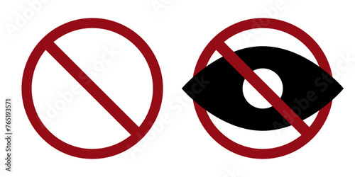 sensitive content ban prohibit icon. Not allowed banned content. Forbidden