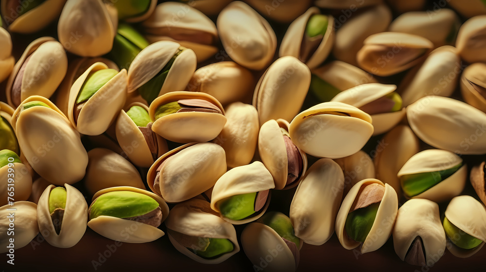 Rich background filled with fresh pistachios Rich background filled with fresh pistachios