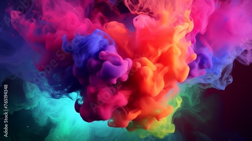 Abstract background of colored ink in water. Colorful abstract background.