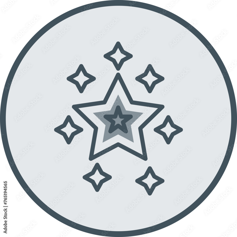 Star Line Fill Circle Icon