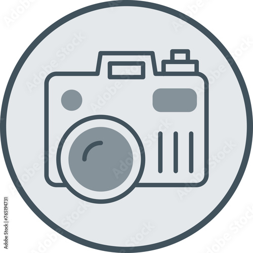 Camera Line Fill Circle Icon