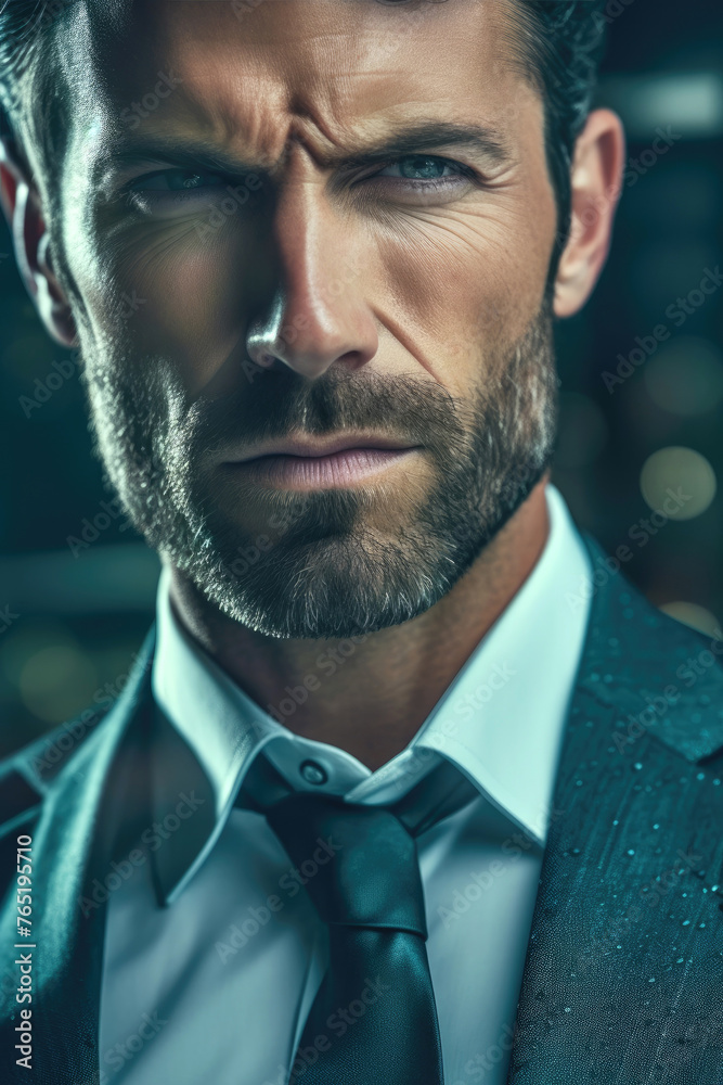 Fototapeta premium Trendy style businessman. Close up view