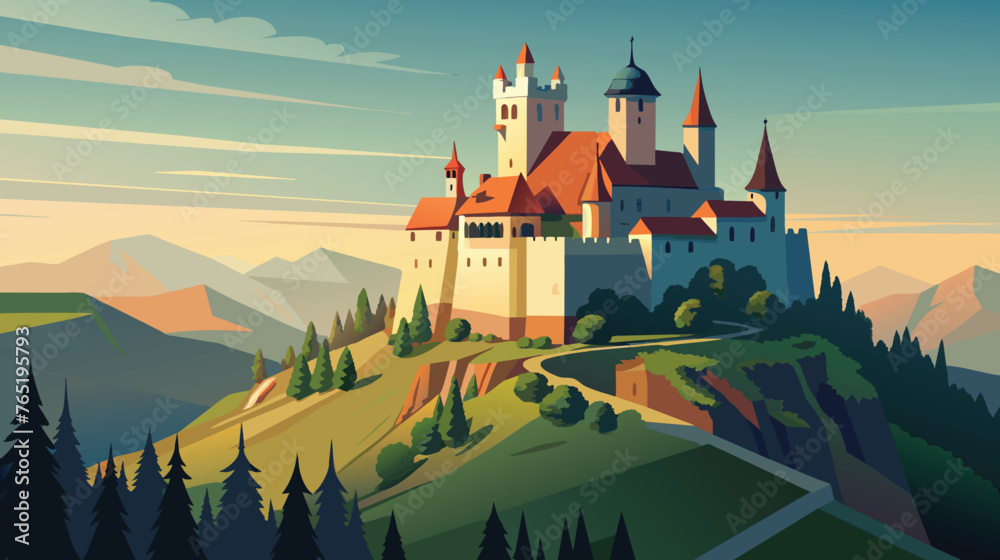 Naklejka premium Castle on Hilltop