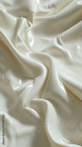 High-resolution image showcasing the creamy, smooth texture of white liquid in close-up, suitable for background or abstract art