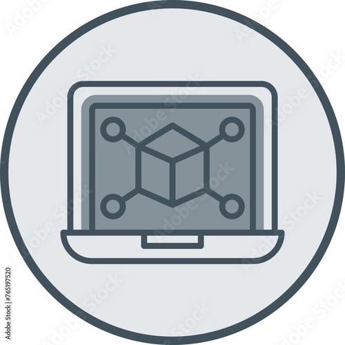 Simulation Line Fill Circle Icon