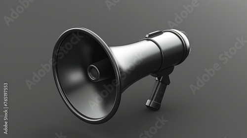 An eye-catching 3D rendering of a megaphone speaker, also known as a loudspeaker bullhorn