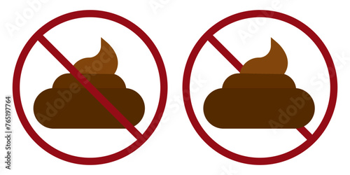 dog shit ban prohibit icon. Not allowed animal poop. Forbidden to poo