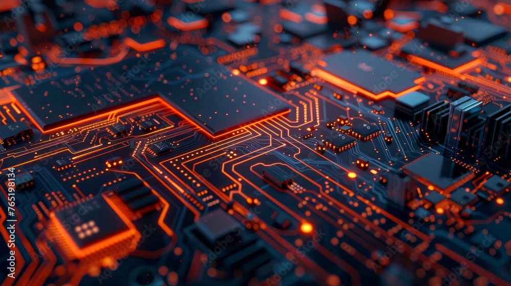 An intricate image of a circuit board serving as a technology background An intricate image of a circuit board serving as a technology background