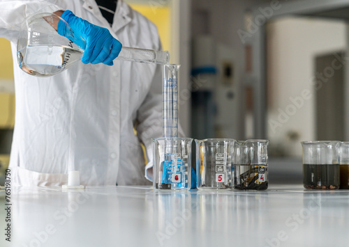 chemist works in a chemical laboratory