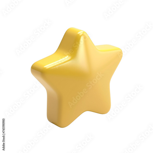 3d render yellow star isolated on transparent background   ai generative