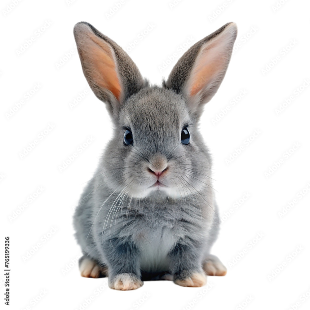 Fototapeta premium Cute Easter Bunny. Isolated on transparent background.