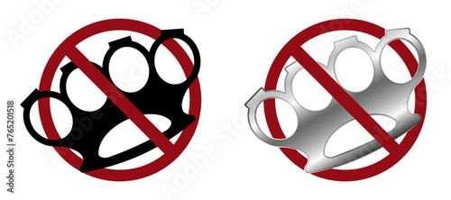 violence ban prohibit icon. Not allowed aggression. Forbidden crime