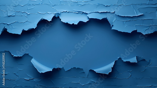  Blue Torn Piece of Paper Background Template