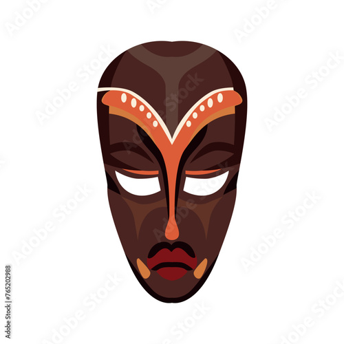 Indigenous brown mask vector illustration. © galunga.art