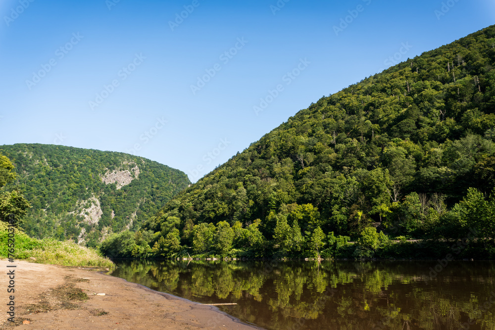 Delaware Water Gap is a water gap between New Jersey and Pennsylvania where the Delaware River cuts through a large ridge of the Appalachian Mountains. Delaware Water Gap National Recreation Area.