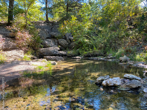 Antelope Springs at Chickasaw National Recreation area. Freshwater Spring comes from the Arbuckle-Simpson aquifer and flows into the Travertine Creek.