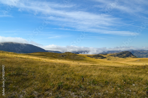 Sunlight at dusk in the mountains of the Serra do Cipó region in Minas Gerais, Brazil