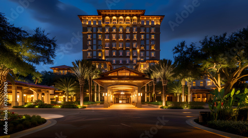 The Luminary Night View of the Luxurious JW Marriott Hotel: A Symphony of Architecture and Elegance photo