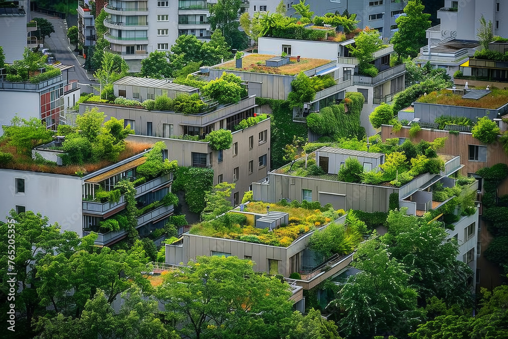 Fototapeta premium Eco-Friendly Rooftop Utopia
