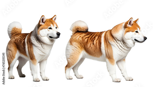 Set of two dog isolated on transparent background. Concept of pet. PNG Lassie , Balto , Hachiko , Dog isolated on transparent background. Concept of animals. Animals PNG © Saqib