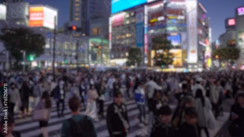 Wallpaper Mural Commercially Usable Crowds of People at Shibuya Scramble Crossing during Evening Rush Hour Torontodigital.ca