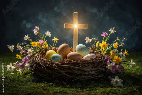 "Christian Easter Copy Space Background"