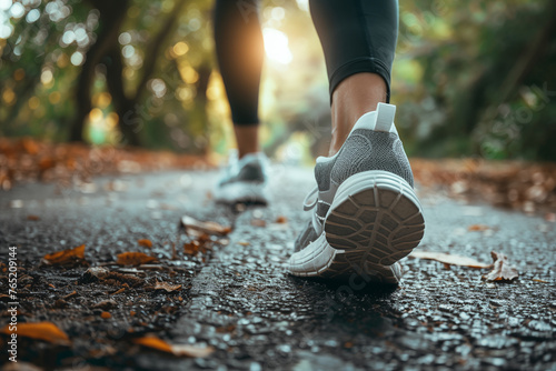 Runner, fitness and woman jogging outdoors in the neighborhood for health, energy and motivation for a healthy lifestyle.